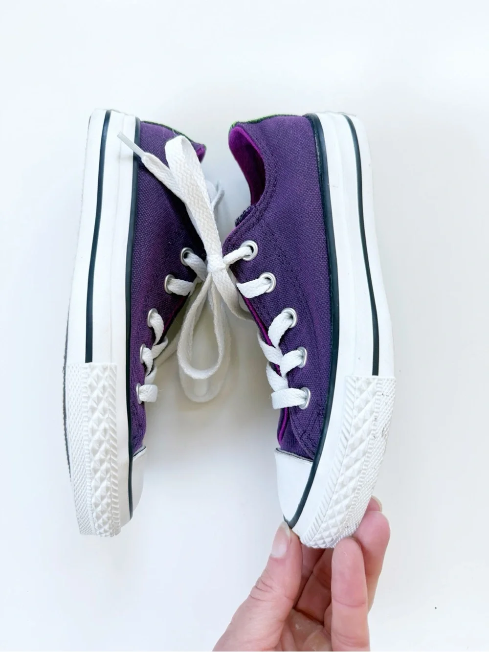 Converse All Stars Purple Double Tongue size 12